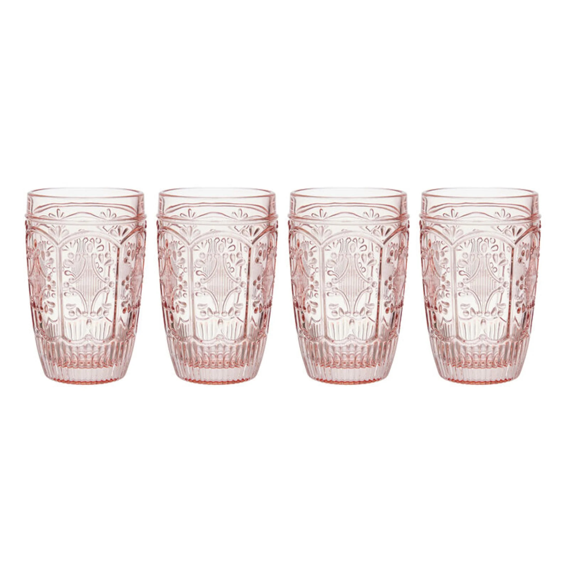 Fitz and Floyd Trestle 12 oz Blush Highball Glass (Set of 4) | Walmart (US)