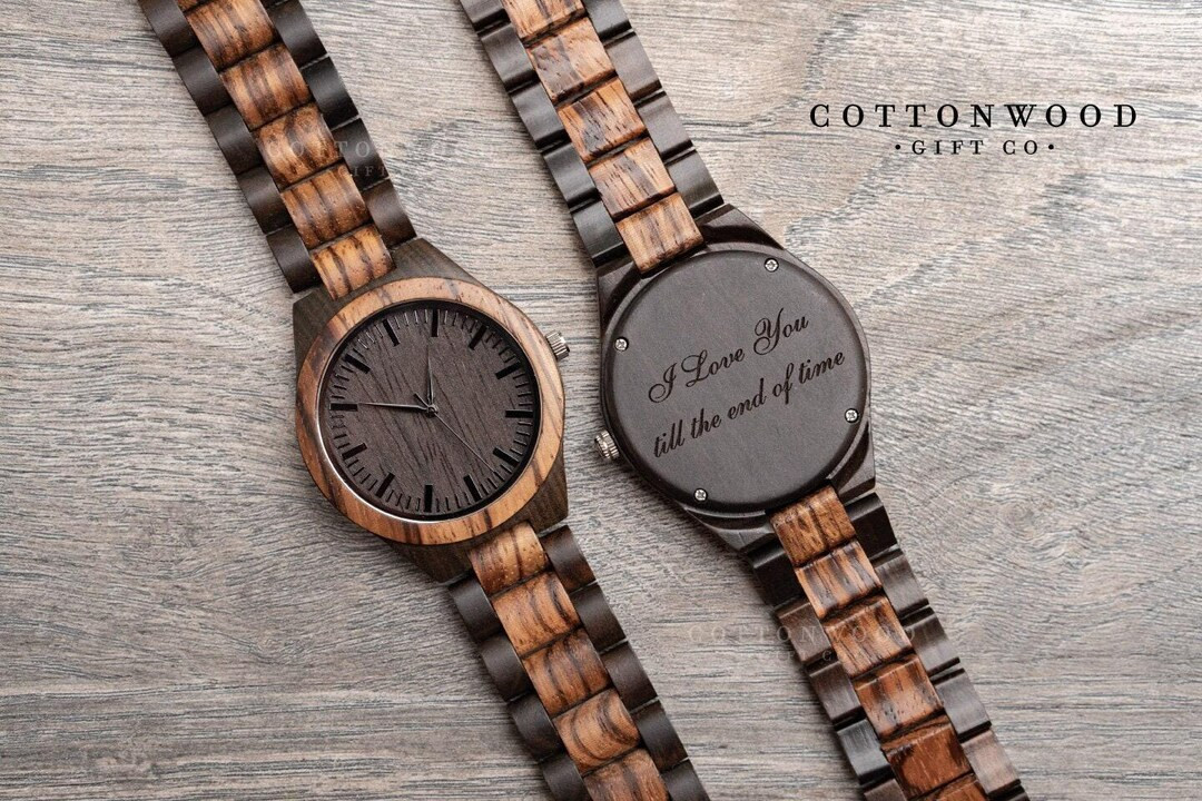 Personalized Wooden Watch for Men, Engraved Anniversary Christmas Gift - Etsy | Etsy (US)
