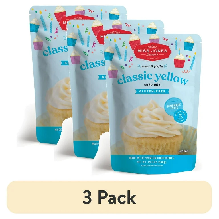 (3 pack) Miss Jones Baking Co. Gluten Free Classic Yellow Vanilla Cake Mix | Walmart (US)