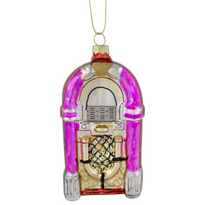 Northlight 5" Pink Retro Juke Box Glass Christmas Ornament | Target