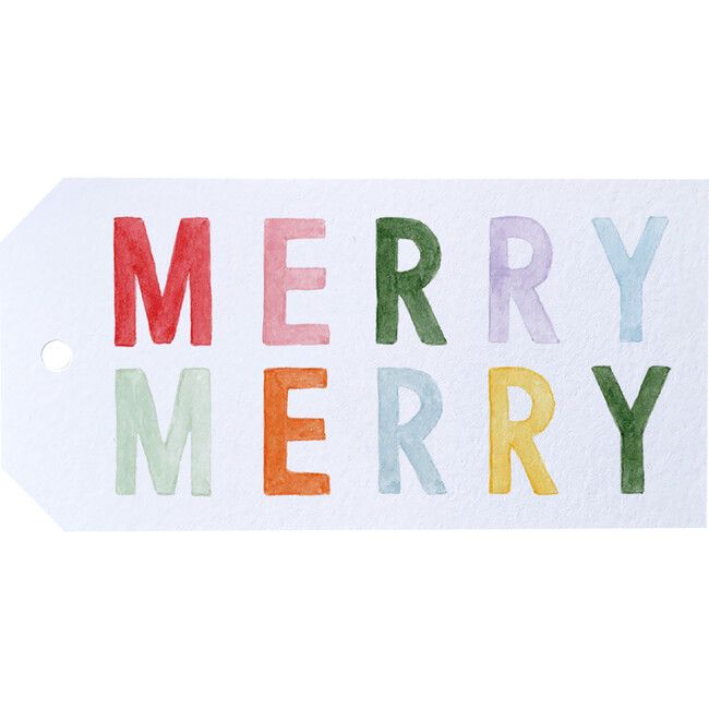 Merry Merry Colorblock Gift Tag Set | Maisonette