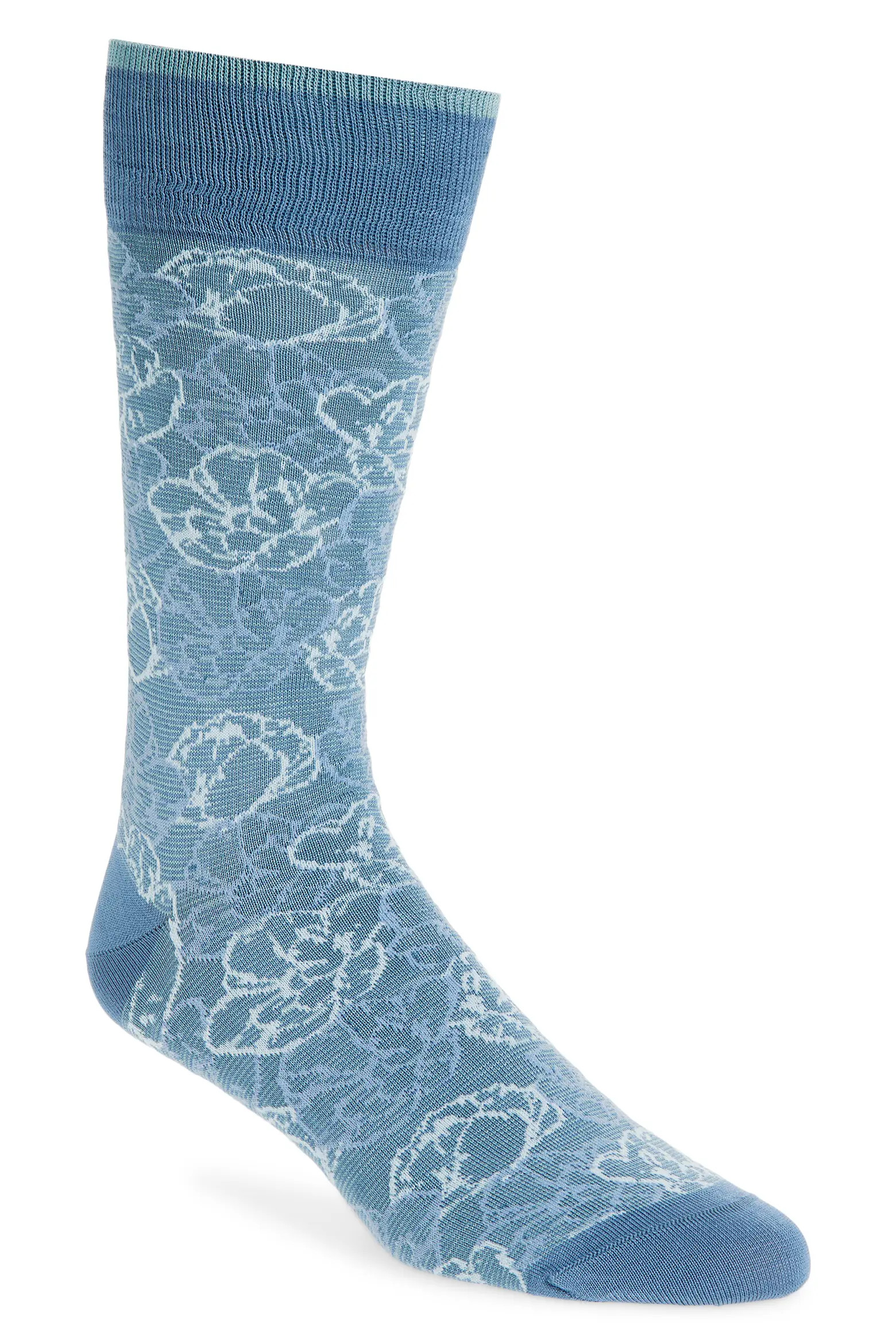 Floral Mercerized Cotton Blend Dress Socks (Men) | Nordstrom | Nordstrom