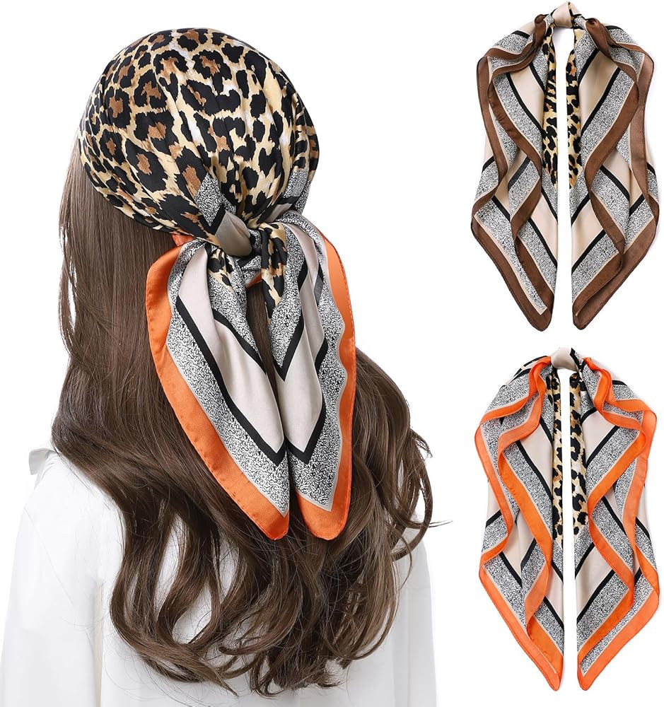 STARWHISPER 27" Square Head Scarf for Women Silk Feeling Satin Scarf Women Fashion Silk Scarf for... | Amazon (US)