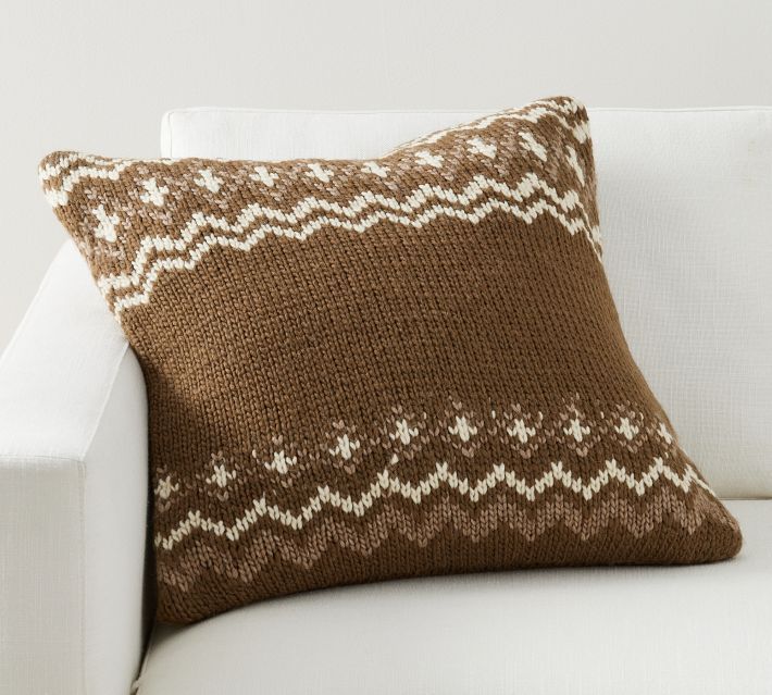 Hamil Fair Isle Sweater Pillow Cover | Pottery Barn | Pottery Barn (US)