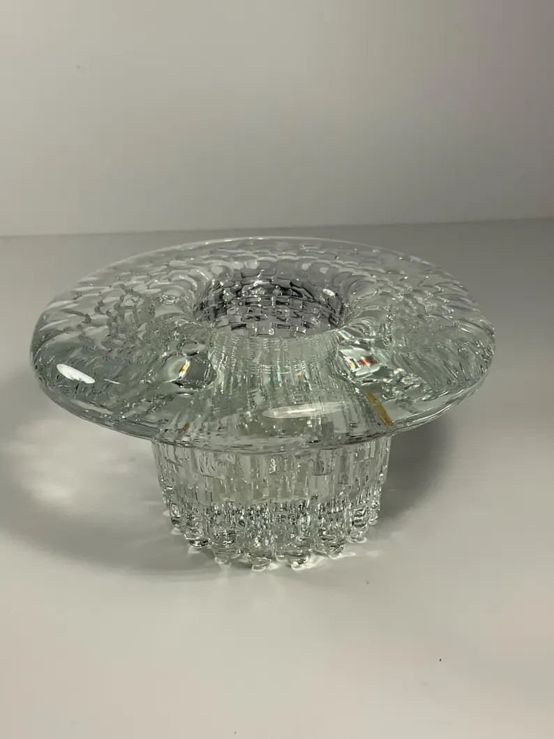 Blenko Ice Glass Mushroom Candlestick Holder 5.5 in. | Etsy (Global)