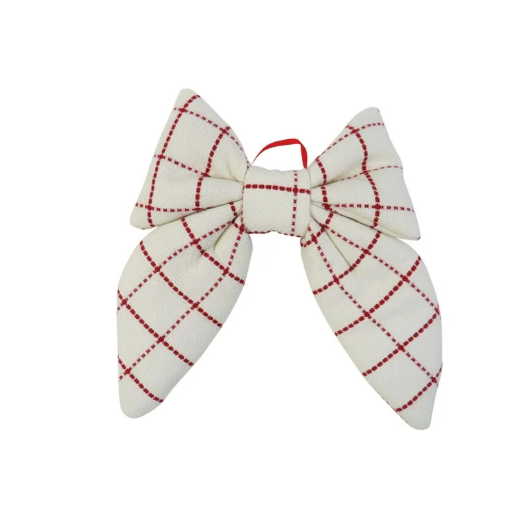 Red and White Plaid Decorative Christmas Bow, 15.5", by Holiday Time | Walmart (US)