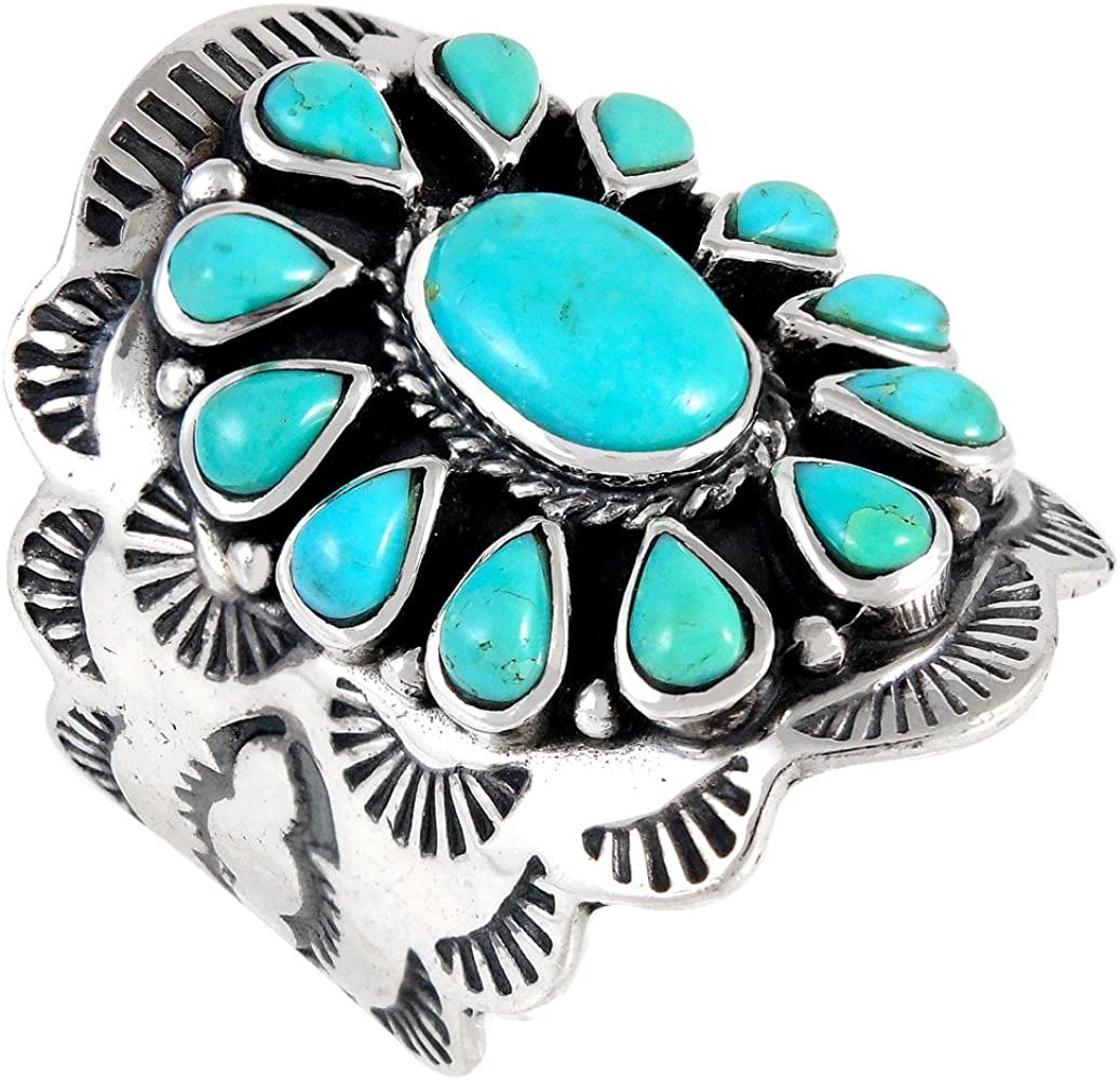 Sterling Silver Genuine Gemstones & Turquoise Ring (SELECT color) | Amazon (US)