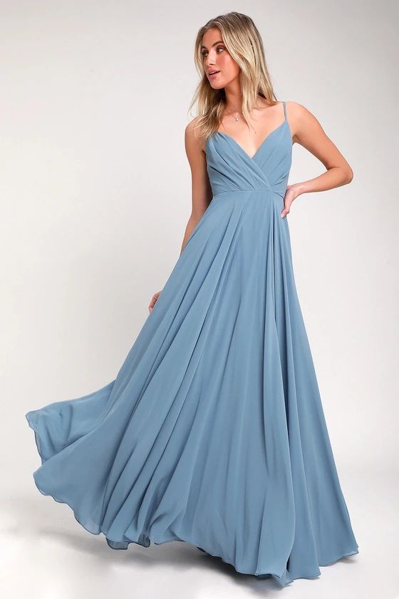 All About Love Slate Blue Maxi Dress | Lulus (US)