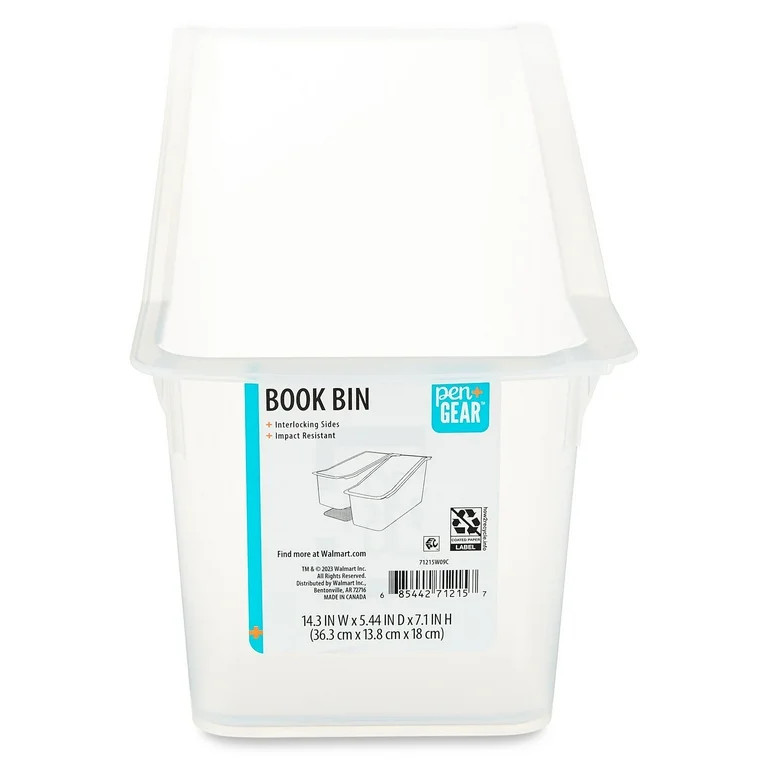 Pen+Gear Plastic Book Bin, Clear | Walmart (US)