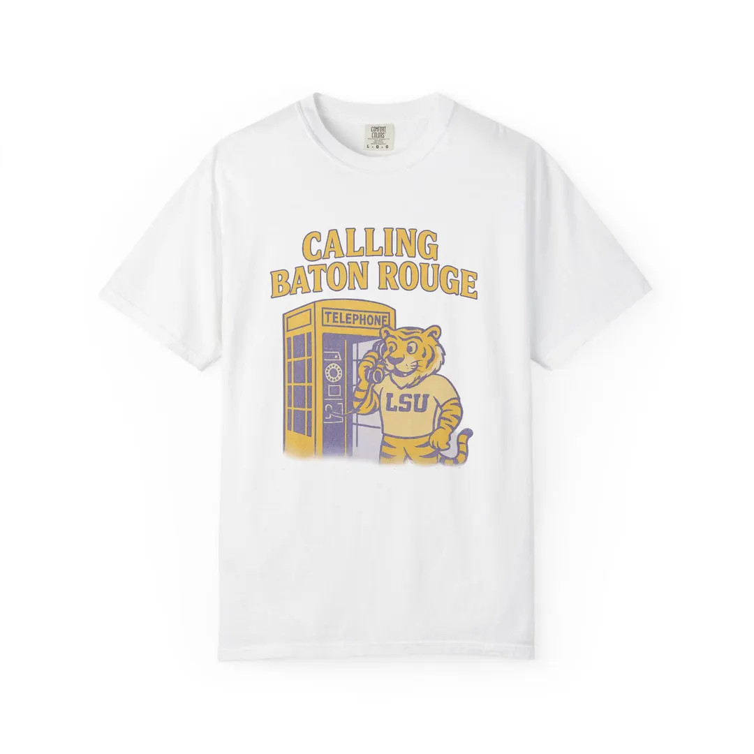 LSU Calling Baton Rouge T-shirt: Vintage College Apparel - Etsy | Etsy (US)