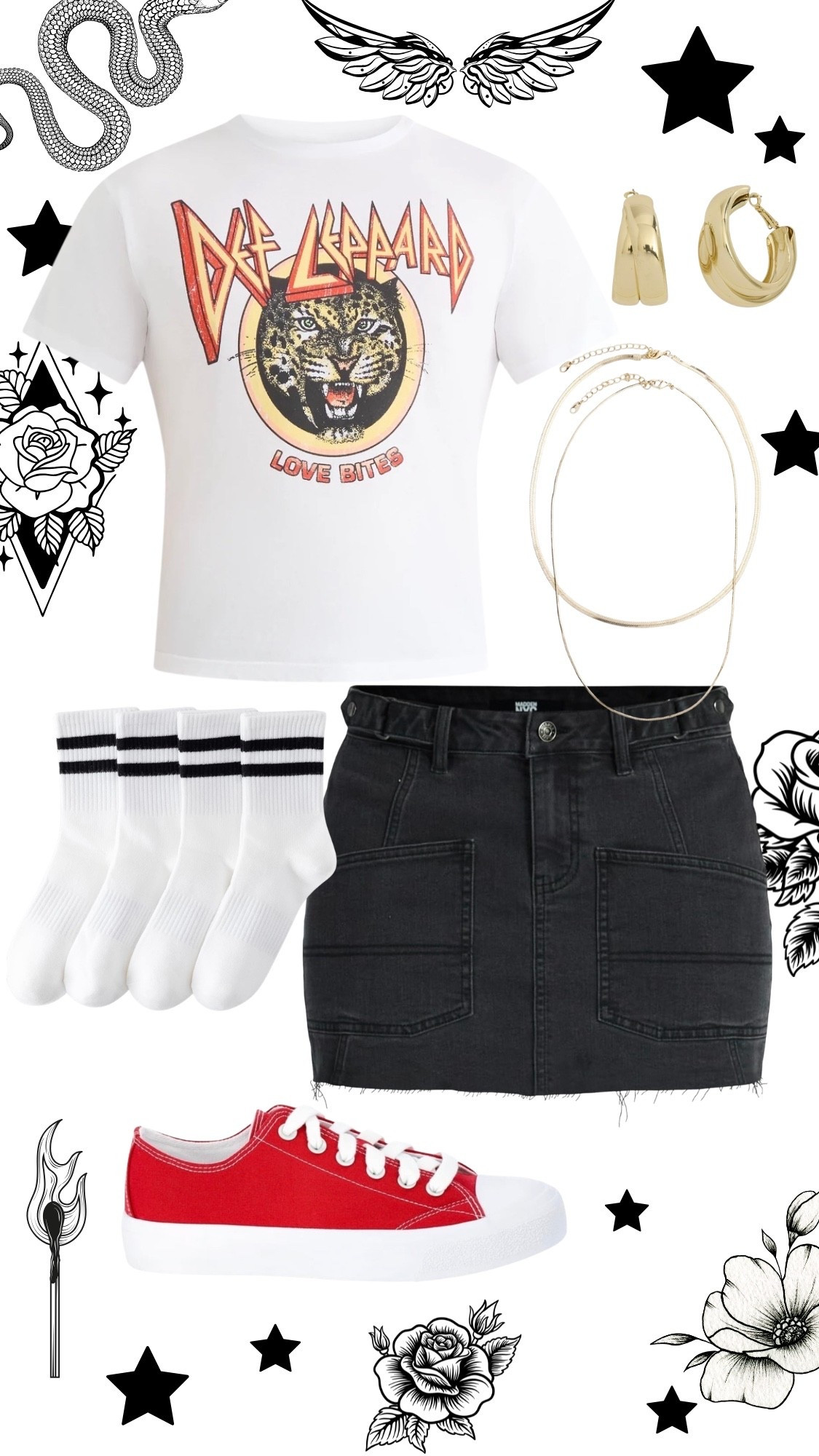 Edgy denim skirt outfit. Grunge style. 

#LTKgrwm #LTKootd #LTKMidsize