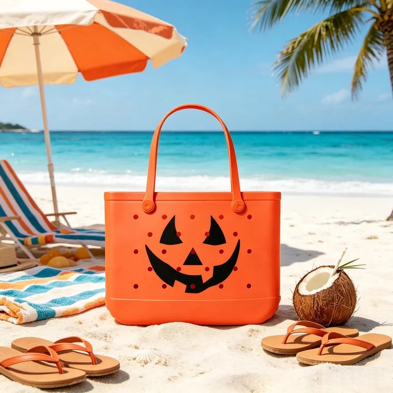 Limited Edition Spooky Black Cat EVA Beach Tote Purse, Trick or Treat Halloween Handbag, Summerwe... | Walmart (US)