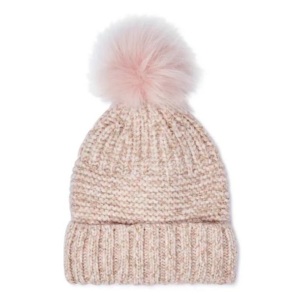 Time and Tru Women's Knit Hat with Pom Pom - Walmart.com | Walmart (US)