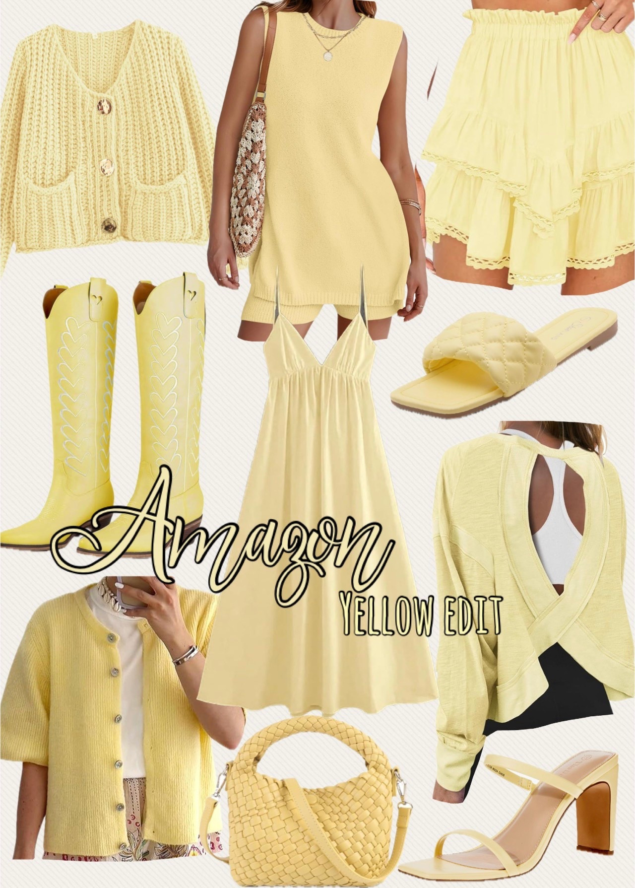 Amazon yellow finds!! Yellow sweaters, yellow shoes, yellow dresses, Amazon Easter dress 