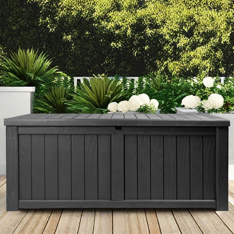 Edrosie Inc 121 Gallons Water Resistant Resin Lockable Deck Box | Wayfair North America