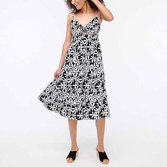 Tie-front cutout midi dress | J.Crew Factory