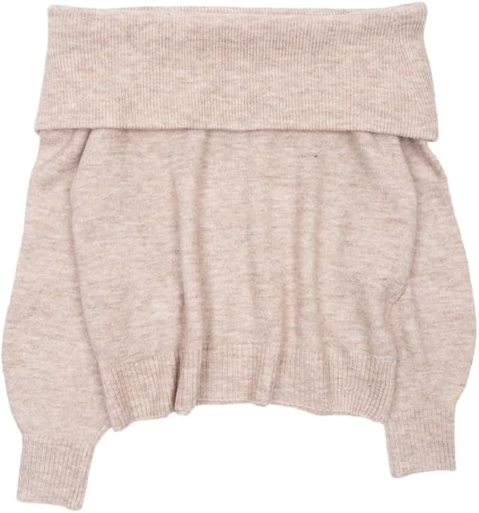 Women Off Shoulder Sweater Jumpers Pullover Knitteds Fall Tops | Amazon (US)