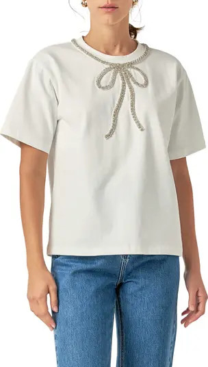 English Factory Embellished Bow Top | Nordstrom | Nordstrom