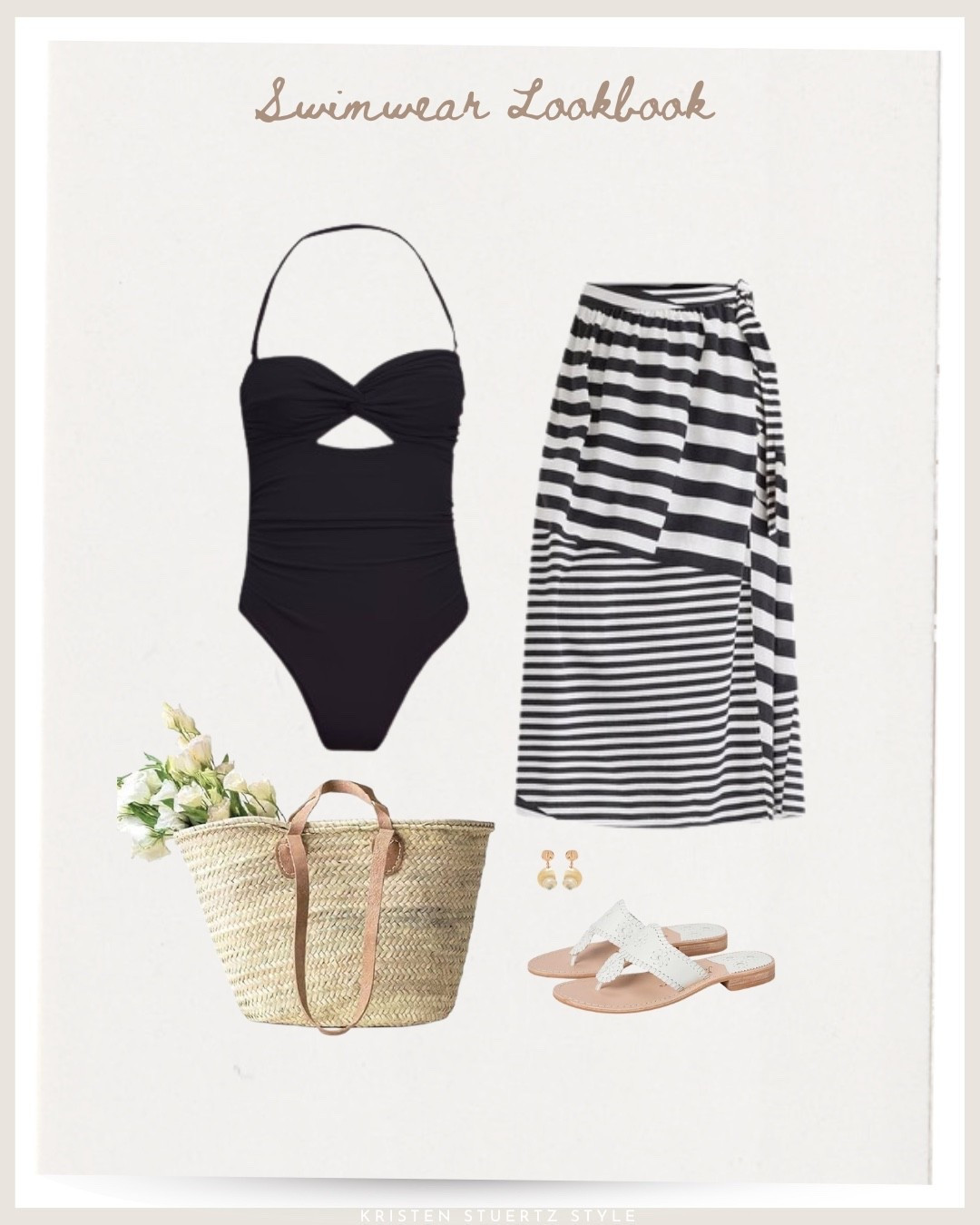 A curated black and white swimsuit set for the pool. Paired with a wrap skirt, French market tote, and Jack Roger’s sandals, it’s a one piece with style. 


#vacation outfits beach 

#LTKOver40 #LTKSeasonal

#LTKSwim #LTKTravel