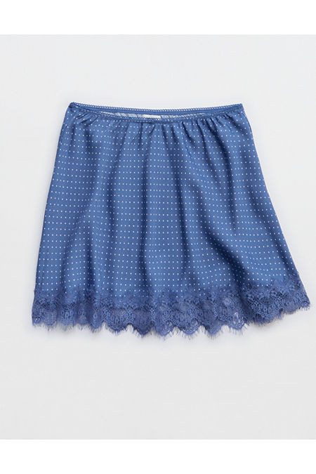 Aerie Festival Satin Mini Skirt Women's Marbled Blue XXS | Aerie