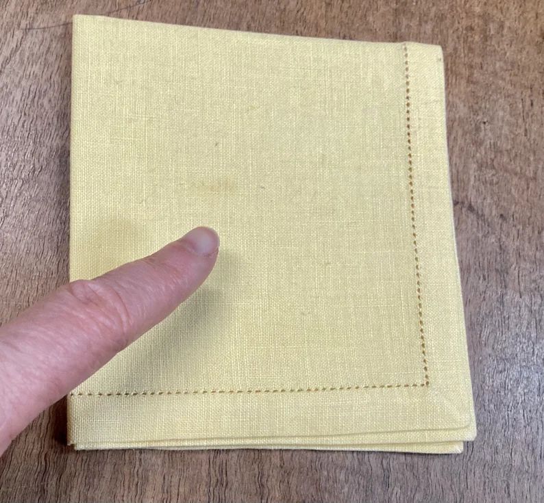 6 butter yellow linen luncheon napkins - midcentury linen napkins | Etsy (US)