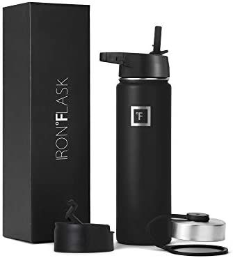 Iron Flask Sports Water Bottle - 22 Oz, 3 Lids (Straw Lid),Vacuum Insulated Stainless Steel, Mode... | Amazon (US)