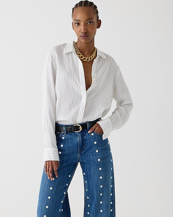 Textured drapey button-up shirt | J. Crew US