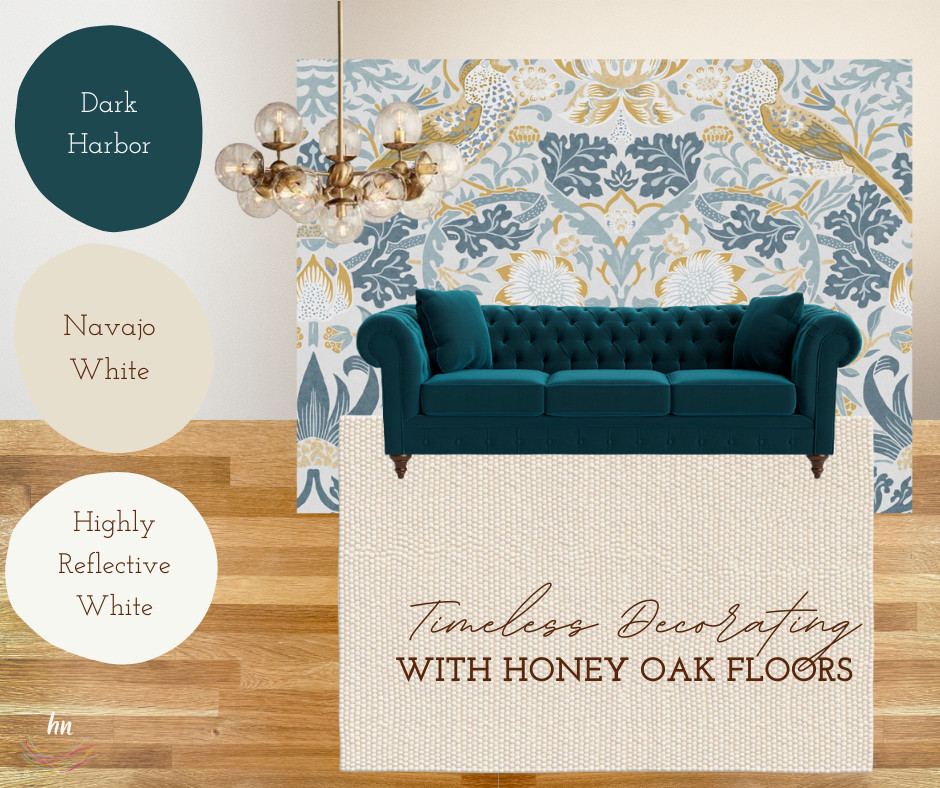 How to timelessly decorate with honey oak flooring! Navajo White is a great option for a wall color. All you need to know about the shade 👉 https://heatherednest.com/benjamin-moore-navajo-white/ 

 #LTKHome