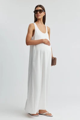 Bias Satin Maxi Dress (Ivory) | Legoe Heritage Maternity APAC