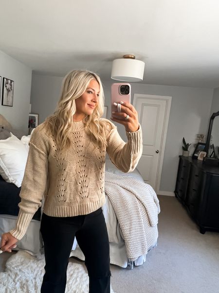 Prettiest Free People knit sweater. Many different color options and it’s crazy soft 

#LTKstyletip #LTKunder100 #LTKSeasonal