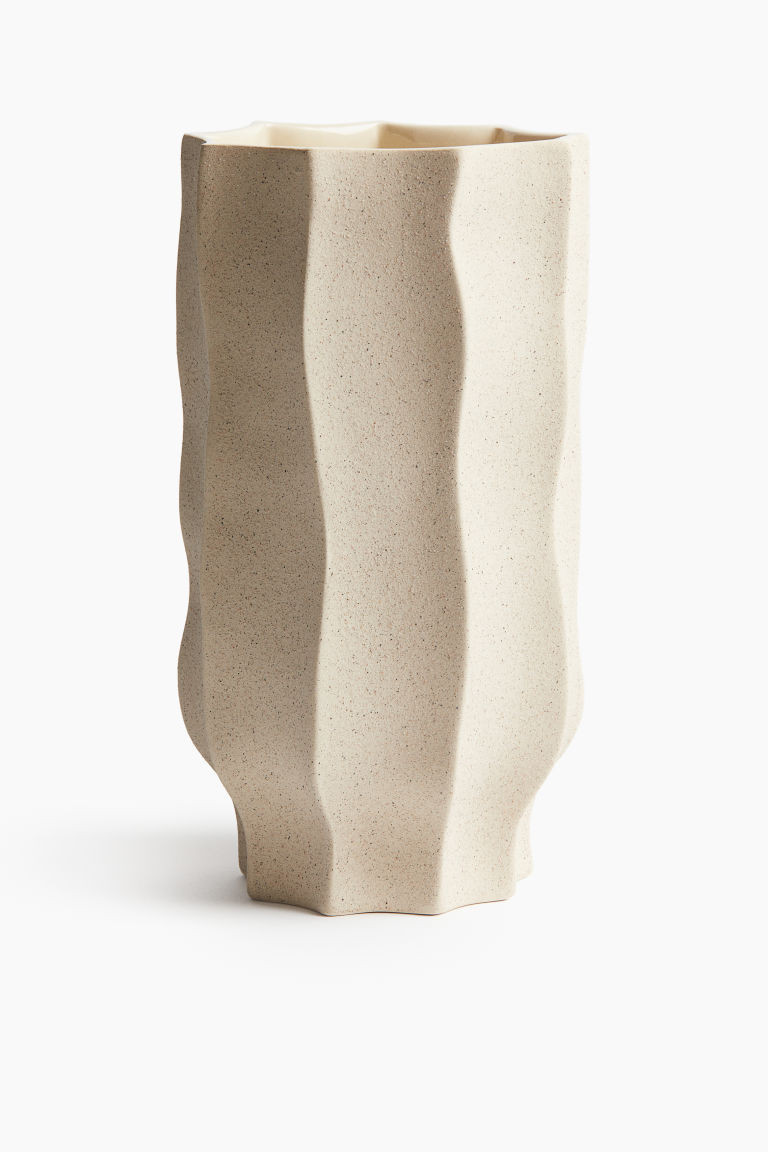 H & M - Très grand vase en grès cérame - Beige | H&M (FR, IT, ES, PT, BE)