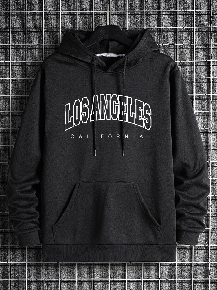 Men Letter Graphic Drawstring Thermal Lined Hoodie | SHEIN