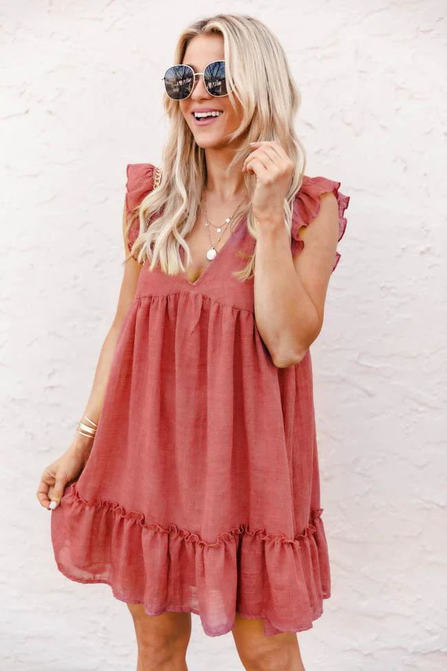 Important Memory Babydoll Mauve Dress | The Pink Lily Boutique