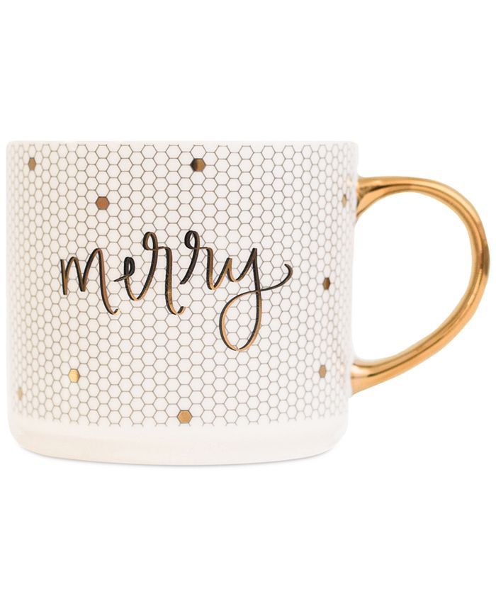 Sweet Water Decor Gold-Trimmed Merry Tile Coffee Mug & Reviews - Unique Gifts by STORY - Macy's | Macys (US)