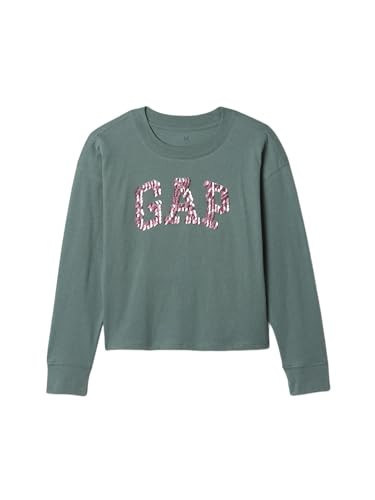 GAP Girls Long Sleeve Logo Graphic District Green M | Amazon (US)