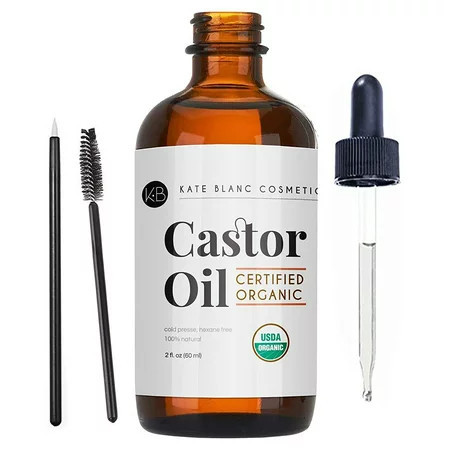Castor Oil (2oz) USDA Certified Organic 100% Pure Cold Pressed Stimulate Growth for Hair. Skin Moisturizer & Hair Treatment | Walmart (US)