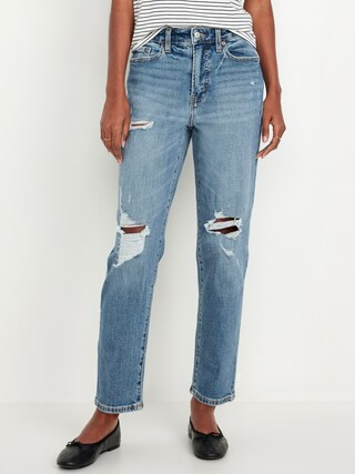 High-Waisted OG Straight Ripped Ankle Jeans | Old Navy (US)