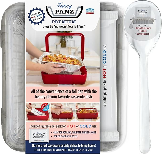 Fancy Panz - Marble Premium Aluminum Foil Pan Carrier with Lid & Hot/Cold Pack - Elevated Food Se... | Amazon (US)