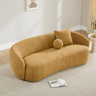 Harlan 89'' Boucle Upholstered Curved Sofa | Wayfair North America