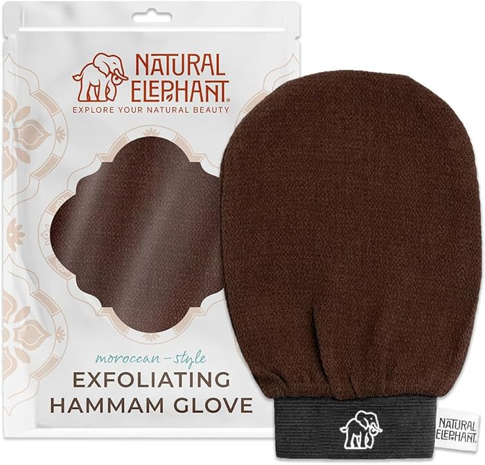 Natural Elephant Exfoliating Hammam Glove | Authentic Moroccan Kessa Body Scrub Mitt for Spa-Qual... | Amazon (US)