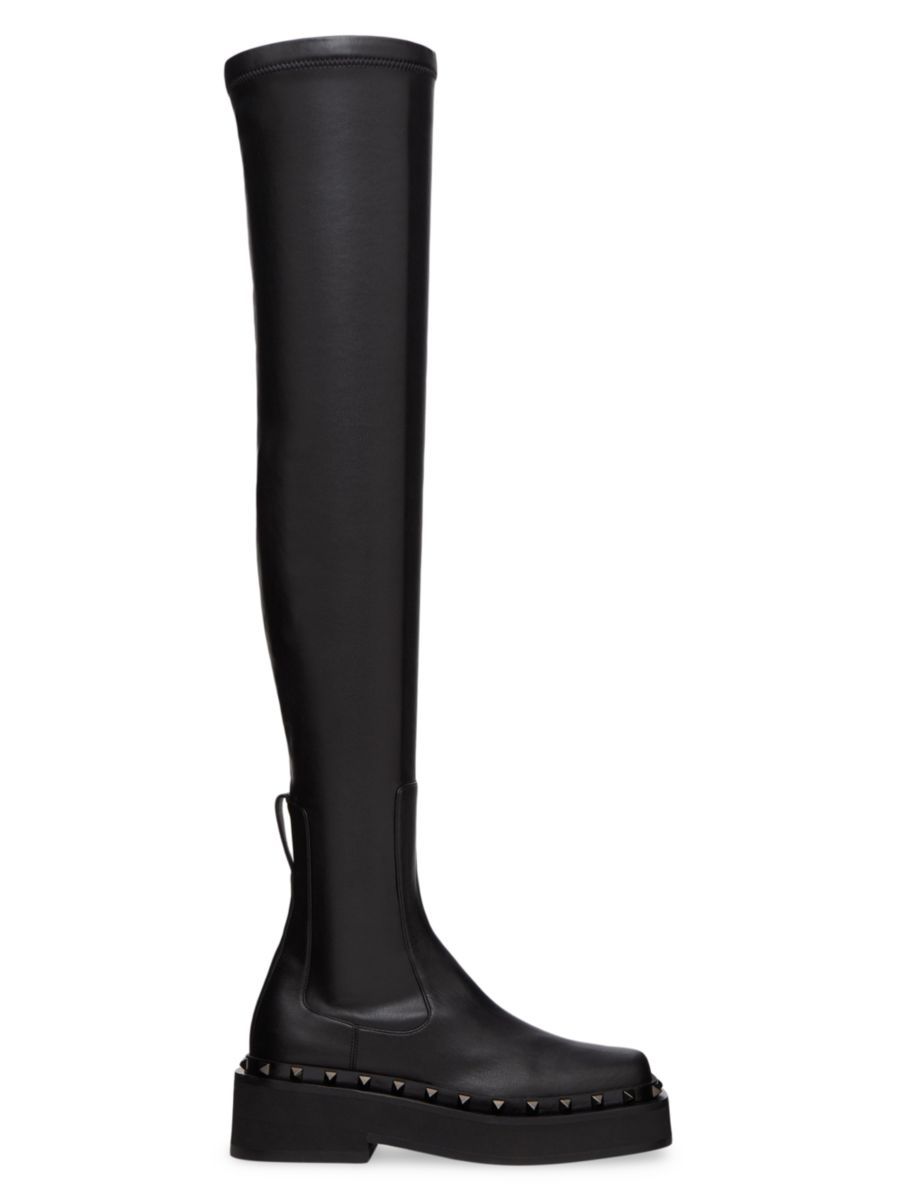 Rockstud M-Way Over-The-Knee Boots In Stretch Synthetic Material 50MM | Saks Fifth Avenue