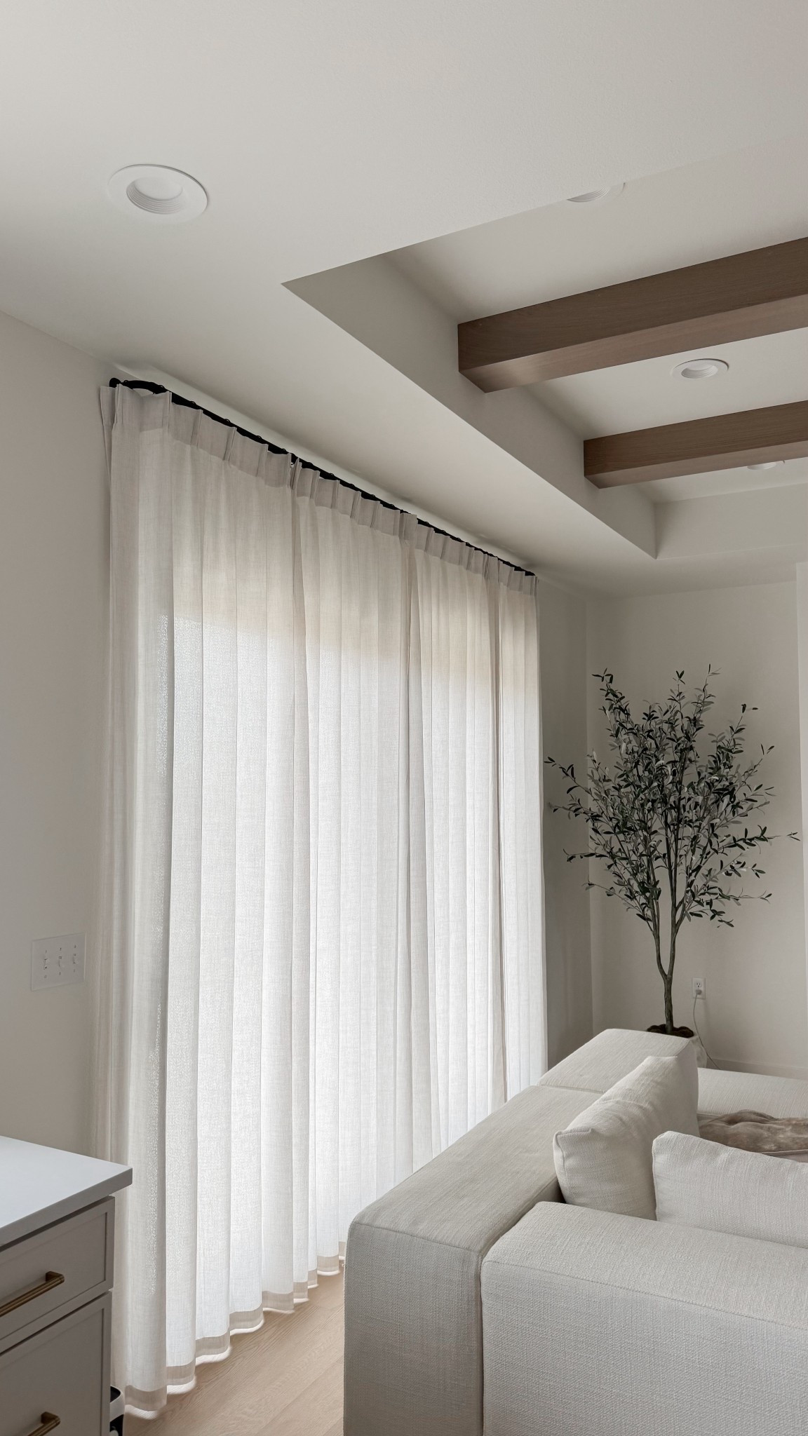Amazon curtains that look great straight out of the box (no steaming) - this is color “beige white” and I have four 105” panels here!

#LTKHome #LTKSaleAlert