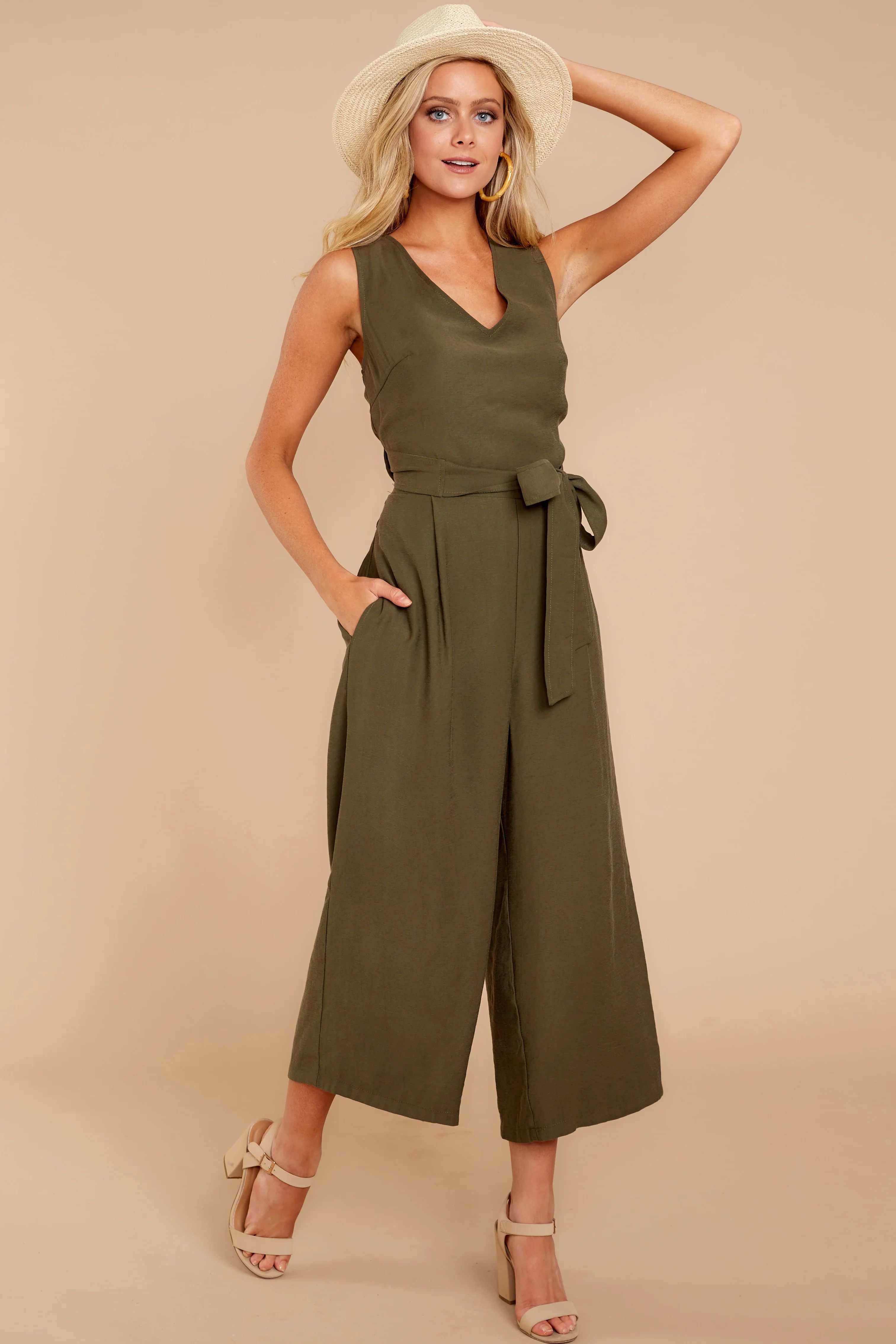 Life Is Great Olive Jumpsuit | Red Dress 