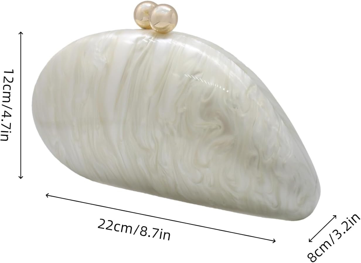 UMREN Seashell Chain Shoulder Bag for Women Acrylic Evening Clutch Bag Glitter Marble Purse Handb... | Amazon (US)