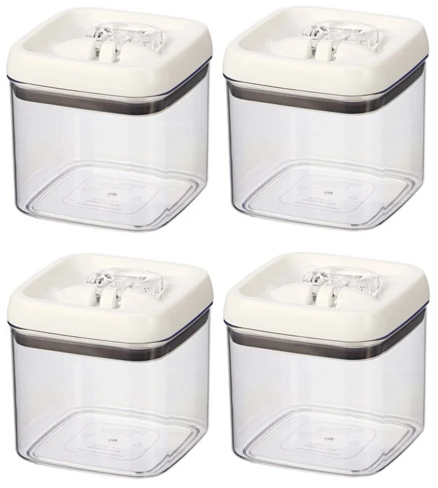 Better Homes & Gardens Canister Pack of 4 - 4.5 Cup Flip-Tite Square Food Storage Container | Walmart (US)