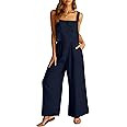 ANRABESS Women's 2 Piece Outfits Linen Pants Jumpsuit Matching Lounge Set Casual Summer Beach Vac... | Amazon (US)