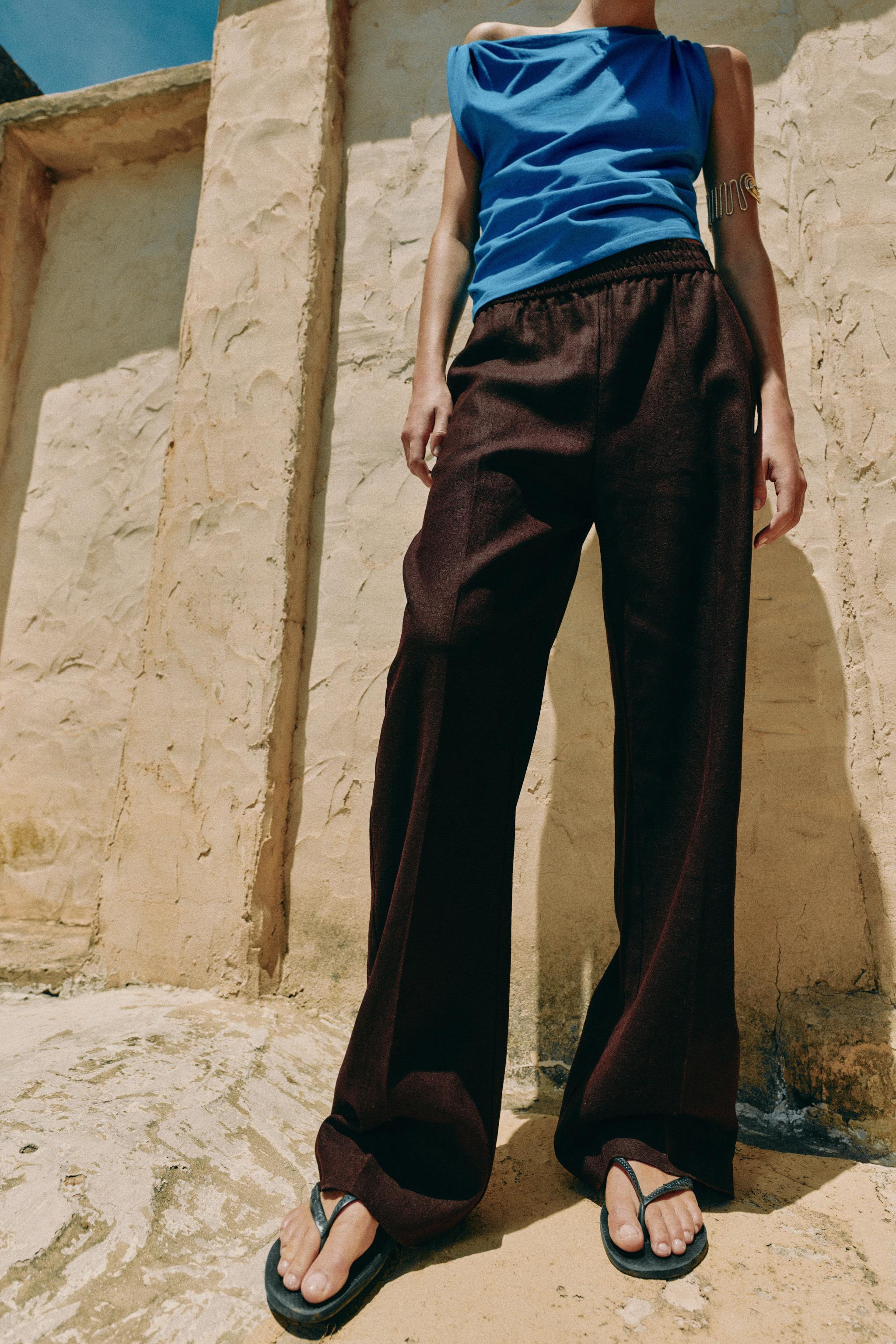 STRAIGHT TROUSERS WITH LINEN | Zara UK