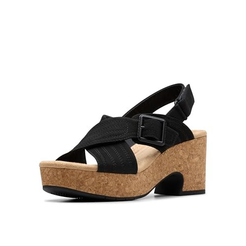 Clarks Women Nerisa West Black Nubuck 5 Medium | Amazon (US)