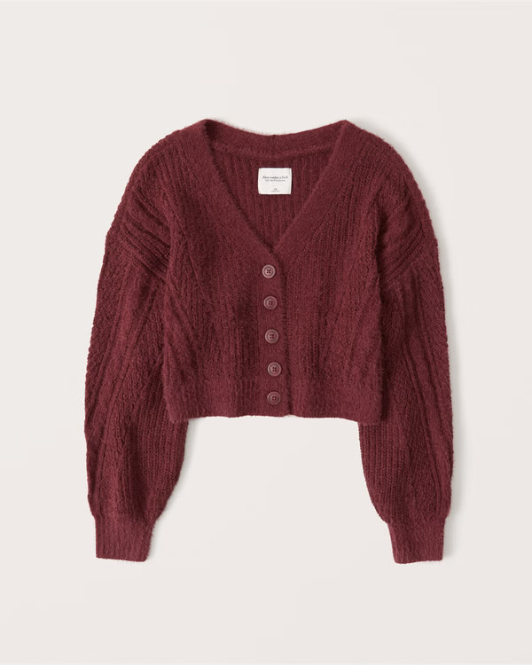 Eyelash Cropped Cardigan | Abercrombie & Fitch (US)