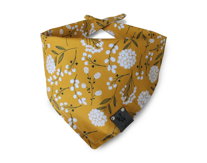 MUSTARD WOODLAND FLORAL ~ Dog Bandana | White Dandelion | Outdoors | Etsy (AU)